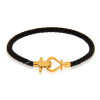 دستبند چرم زنانه با پلاک طلا کد XB815