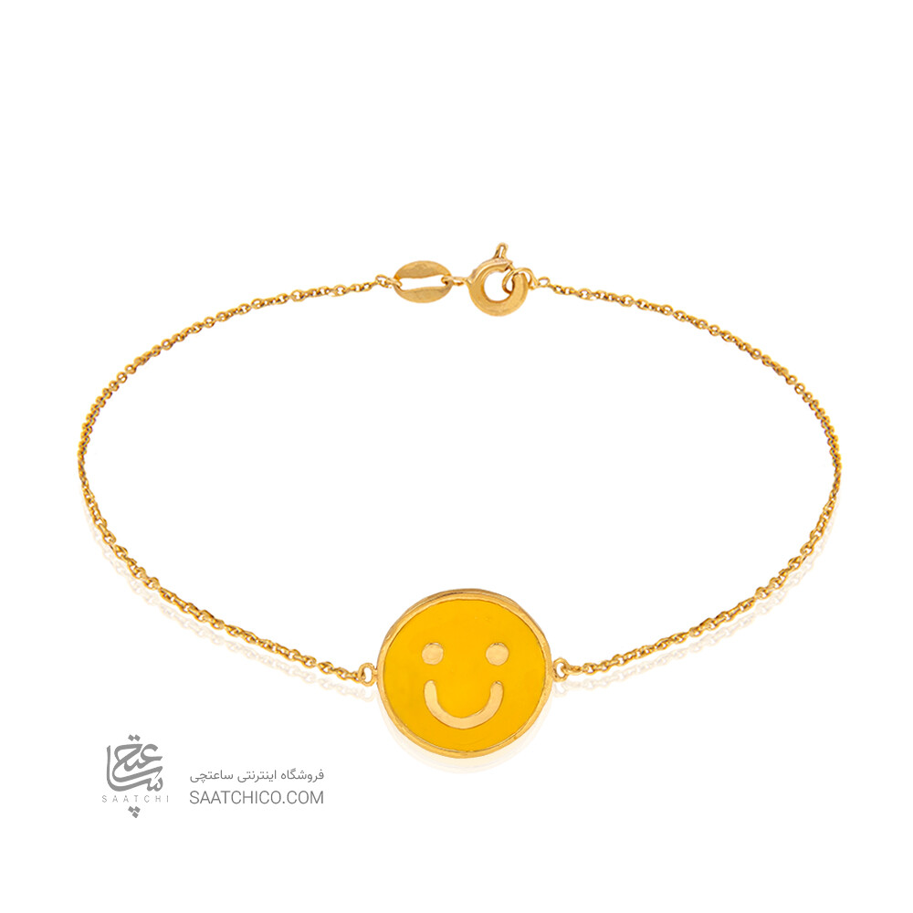 دستبند طلا کودک طرح لبخند کد KB381