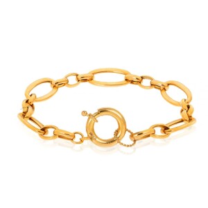 دستبند زنجیری طلا با قفل ملوانی کد CB456