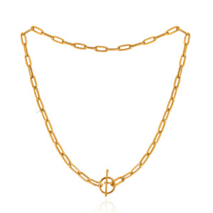 گردنبند زنجیری طلا با قفل تی کد CN465