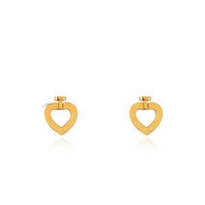 گوشواره طلا طرح قلب فرد ساده کد CE417