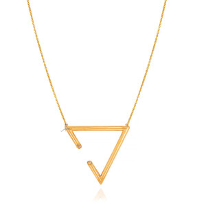 گردنبند طلا طرح هندسی مثلث کد CN479