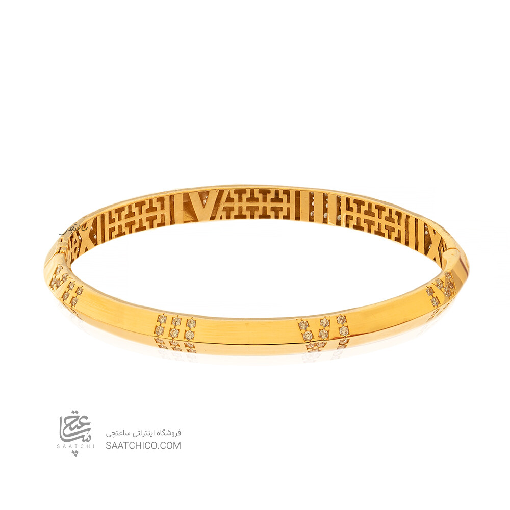 دستبند النگویی طلا طرح اطلس تیفانی (پهن) کد CB470