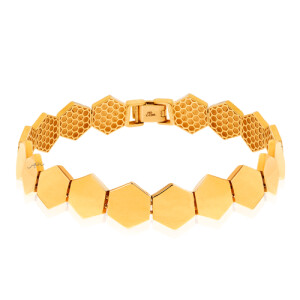 دستبند طلا طرح شش ضلعی کد CB472