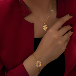 دستبند طلا طرح انار کد LB124