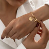 دستبند طلا طرح زنجیر تیفانی با آویز قلب تیفانی کد CB491