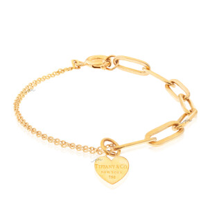 دستبند طلا با آویز قلب تیفانی کد CB492