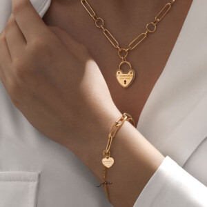دستبند طلا با آویز قلب تیفانی کد CB492