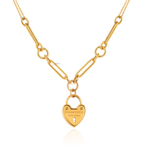 گردنبند طلا با پلاک طرح قلب تیفانی کد CN508