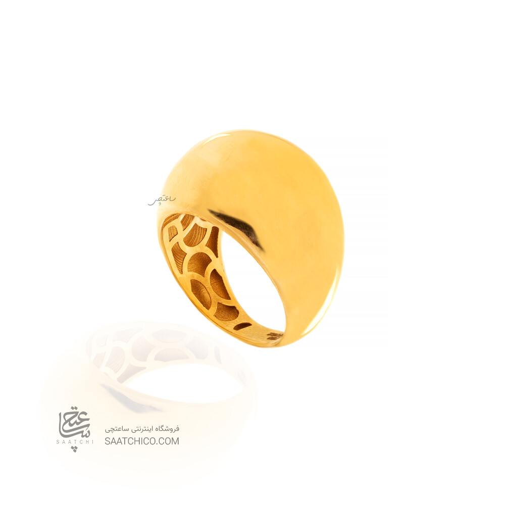 انگشتر طلا زنانه طرح رینگ ساده پهن کد CR581