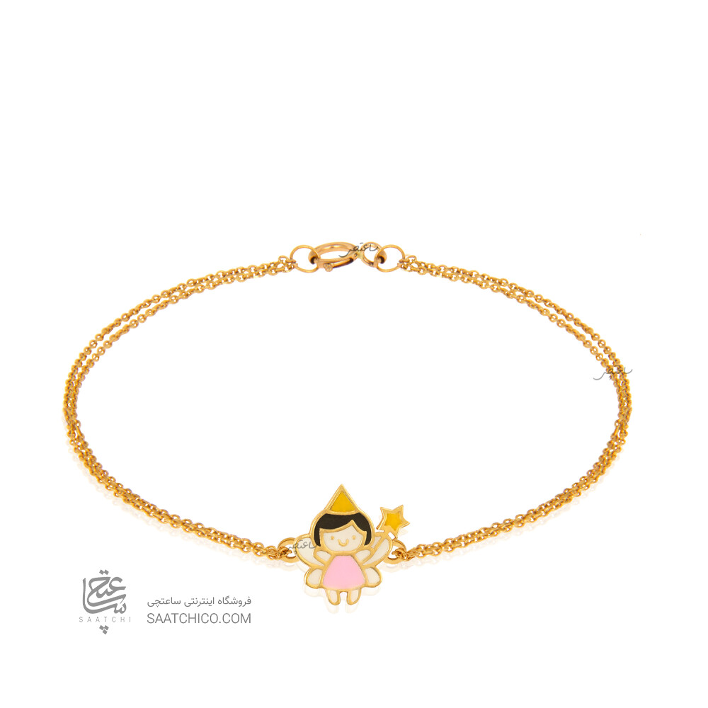 دستبند طلا کودک طرح فرشته دختر کد KB395