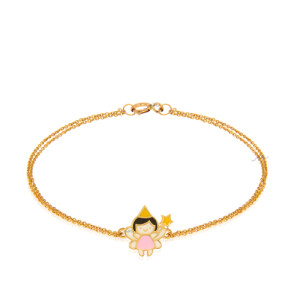 دستبند طلا کودک طرح فرشته دختر کد KB395
