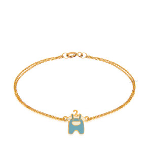 دستبند طلا کودک طرح لباس نوزادی پسرانه کد KB400