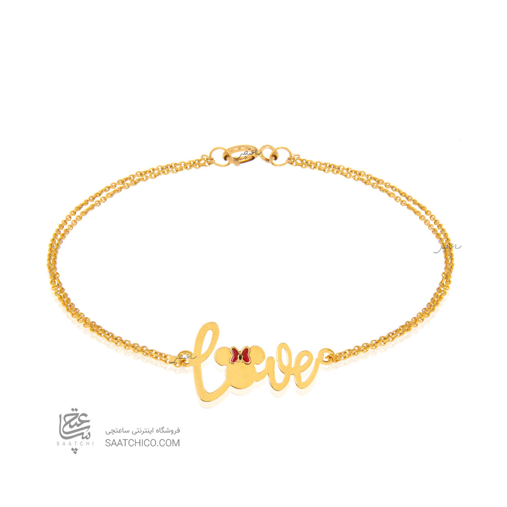 دستبند طلا طرح LOVE میکی موس کد LB132