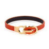 دستبند چرم زنانه با پلاک طلا طرح فراگامو کد XB620