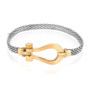 دستبند طلا طرح فرد با زنجیر جسیکا کد CB533