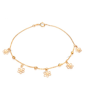 دستبند طلا طرح گل و گوی البرنادو کد LB137