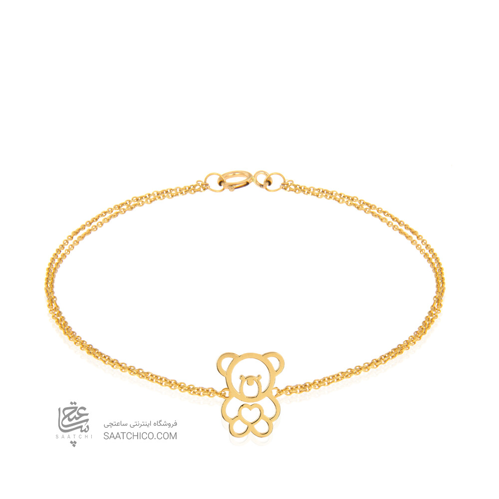دستبند طلا کودک طرح خرس کد KB412