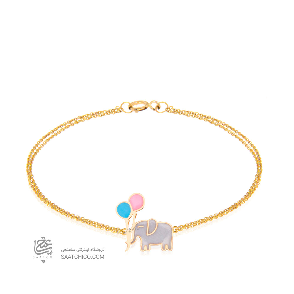 دستبند طلا کودک طرح فیل کد KB415