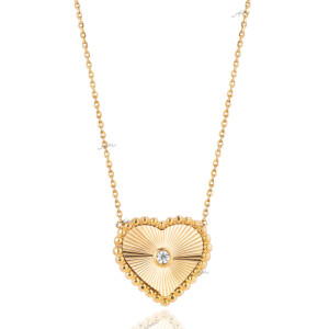 گردنبند طلا طرح قلب تراش کد CN614