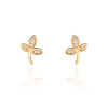 گوشواره طلا طرح برگ زیتون کد CE496