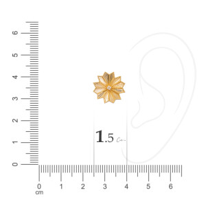 گوشواره طلا طرح گل تراش کد CE508
