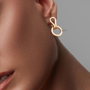 گوشواره طلا طرح فرد ساده کد CE515