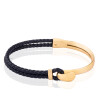 دستبند چرم مردانه با پلاک طلا کد MB182
