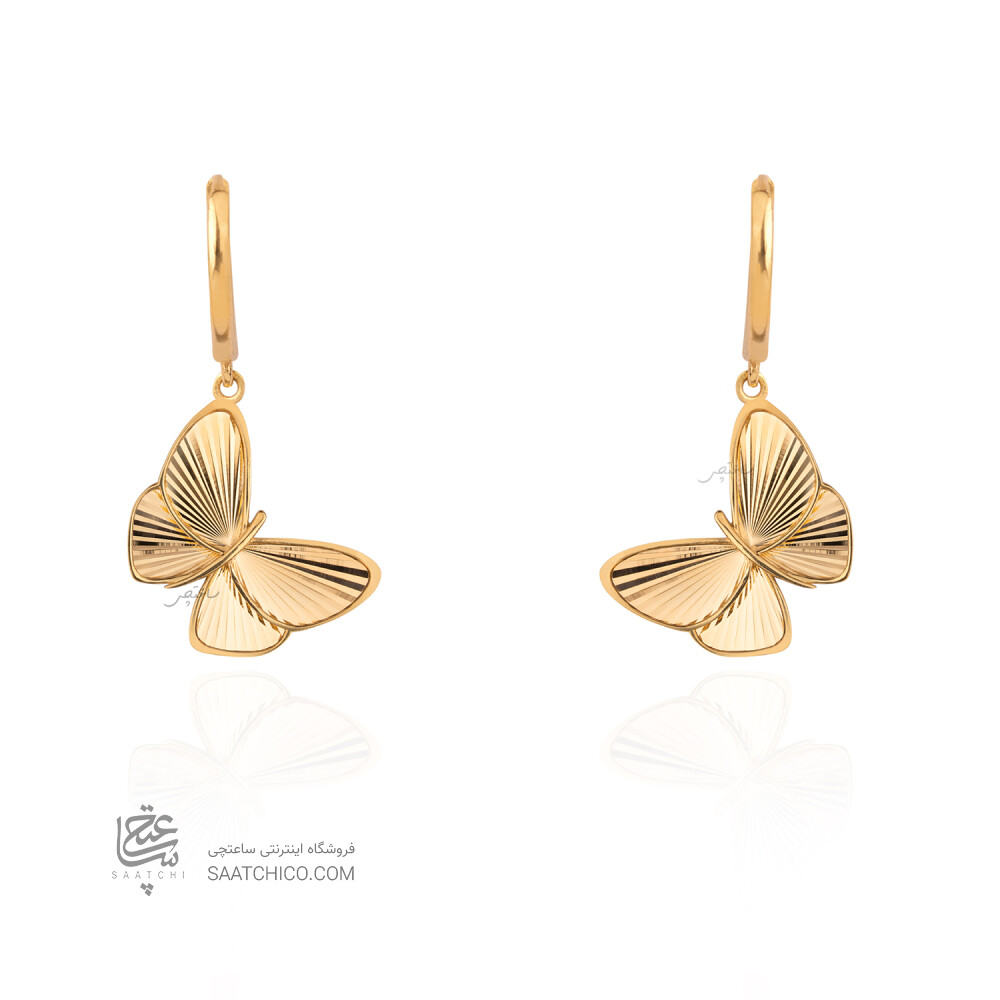 گوشواره طلا طرح پروانه کد CE548