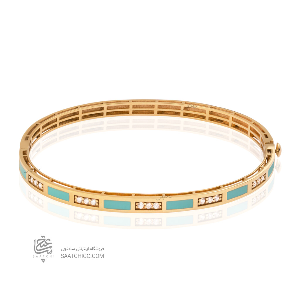 دستبند النگویی طلا از کالکشن حوض فیروزه کد CB649