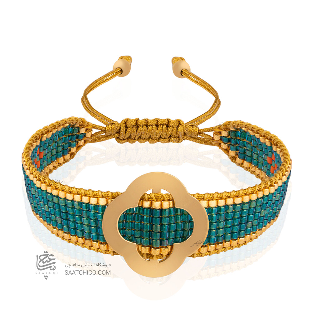 دستبند میوکی با پلاک طلا طرح افرا کد XB688