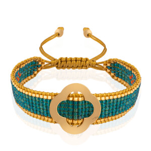 دستبند میوکی با پلاک طلا طرح افرا کد XB688