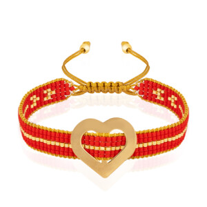 دستبند میوکی با پلاک طلا طرح آوا کد XB689