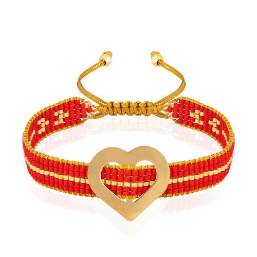 دستبند میوکی با پلاک طلا طرح آوا کد XB689