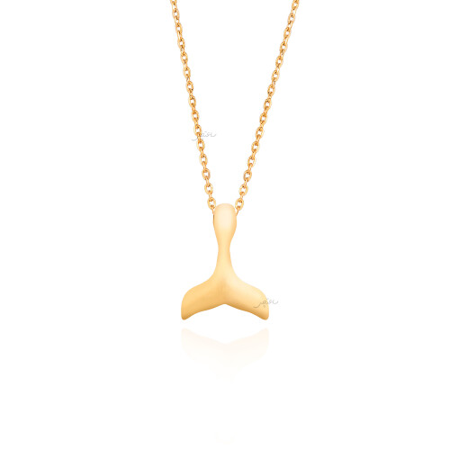 آویز طلا بدون زنجیر طرح دم وال کد CP451