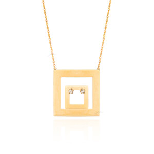 گردنبند طلا از کالکشن آژین طرح مربع کد CN735