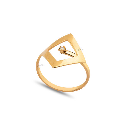 انگشتر طلا از کالکشن آژین طرح مربع کد CR876