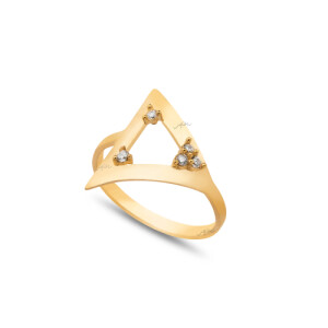 انگشتر طلا از کالکشن آژین طرح مثلث کد CR878