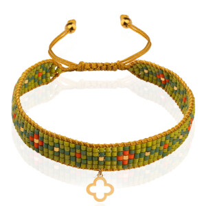 دستبند میوکی با پلاک طلا طرح ونکلیف کد XB690