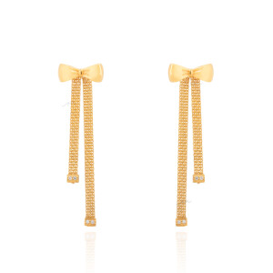 گوشواره طلا با پلاک پاپیون کد CE554