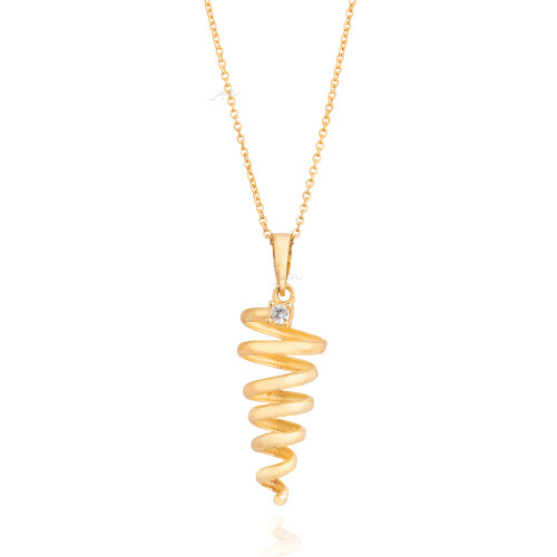 آویز طلا بدون زنجیر طرح فنر کد CP454